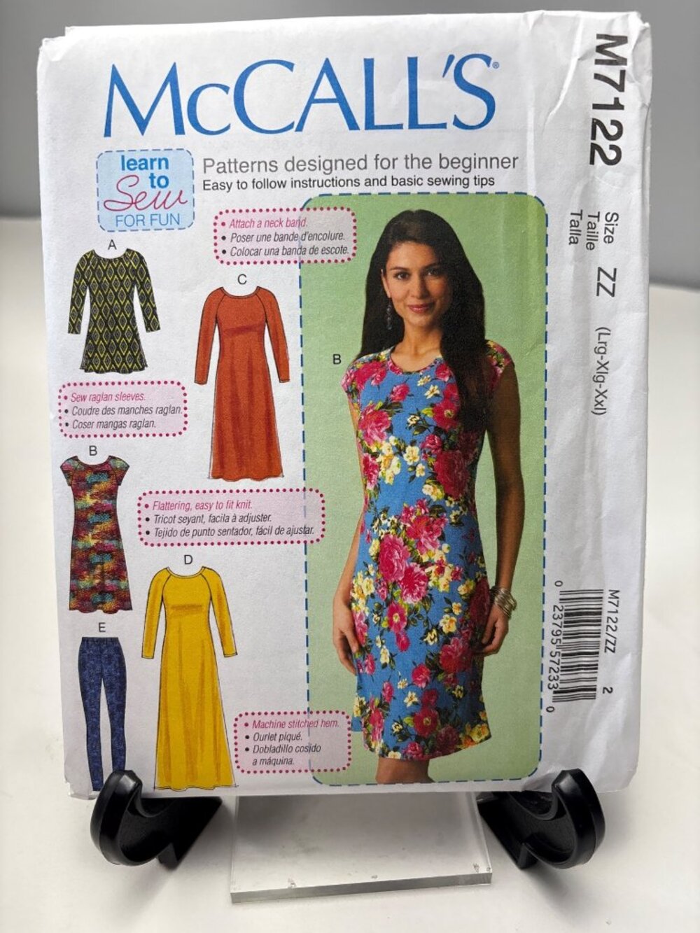 McCalls M7122 Dress Shirt Sewing Pattern Size 16-18-20-22-24-26 Uncut